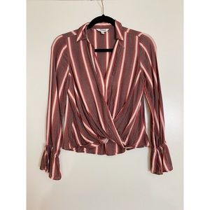 Express Stripe Surplice Blouse, XXS